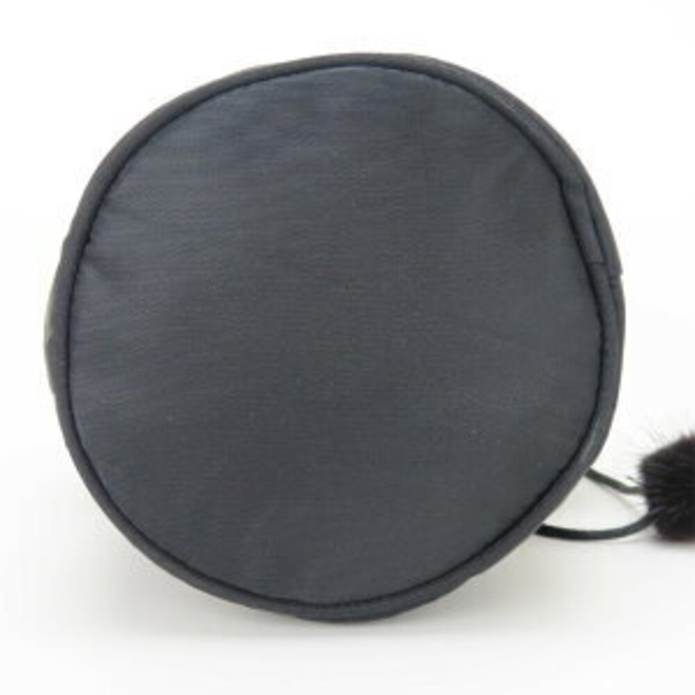 Celine Drawstring Pouch Fur Black Logo Circle - Picture 3 of 9